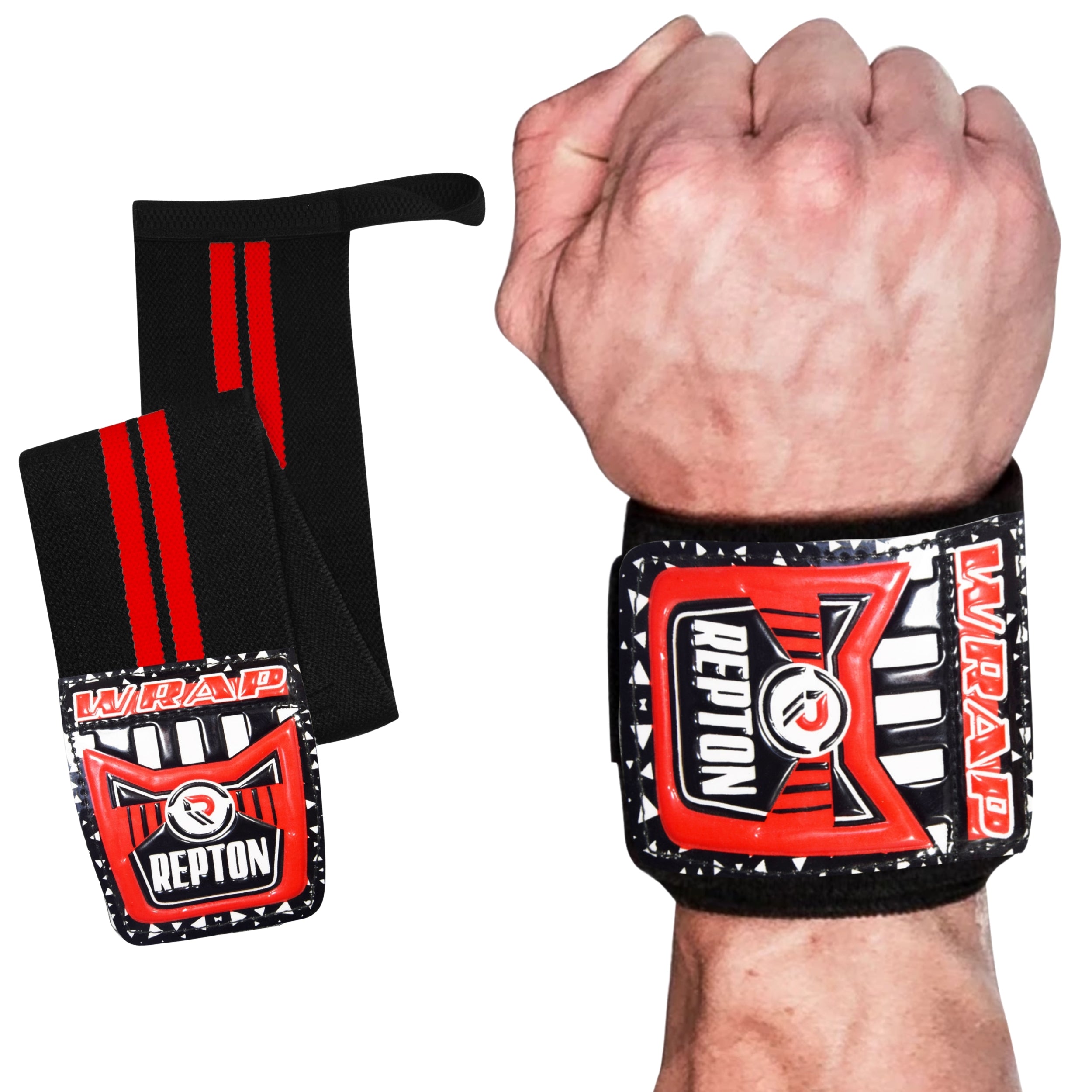 Weightlifting Wrist Wraps 18 inches - Professional Grade with Thumb Loops - Wrist Support Braces - Men & Women - Weight Lifting, Crossfit, Powerlifting, Strength Training Straps Repton Fitness and Boxing Gears