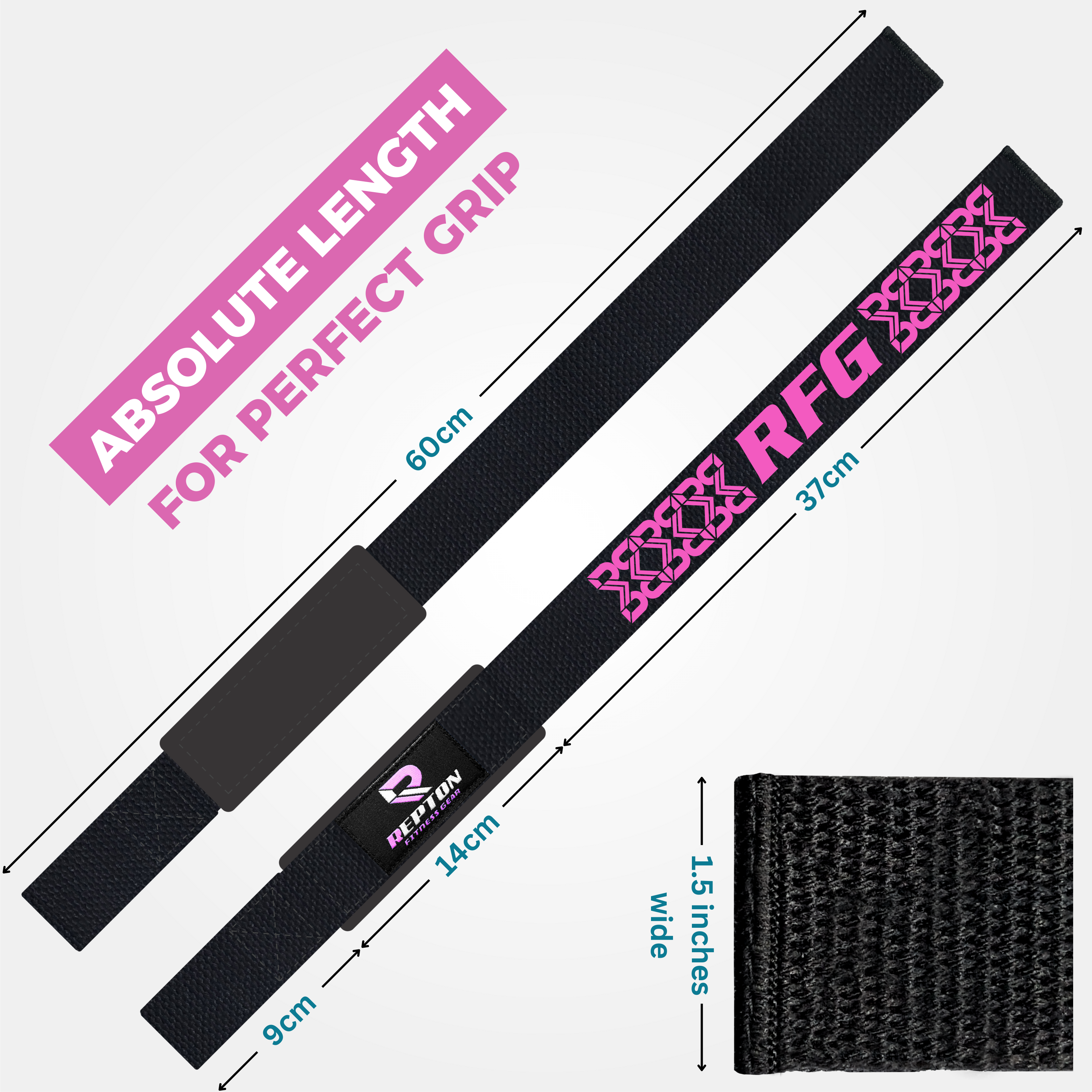 Weight Lifting Straps, Powerlifting Deadlifting, Anti Slip 60CM Hand Bar Grip, 5MM Neoprene Wrist Support, for Heavy Duty Bodybuilding Repton Fitness and Boxing Gears