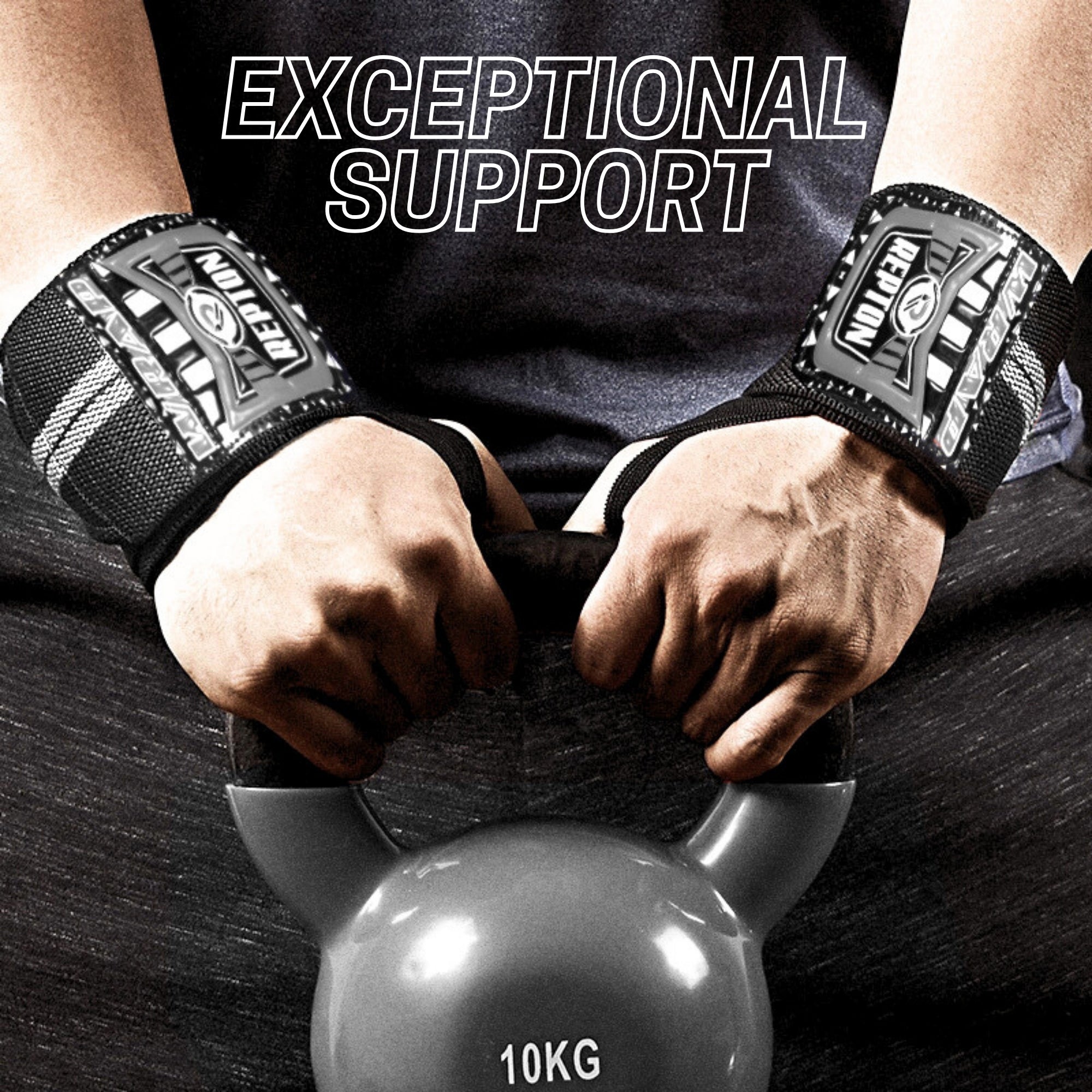 Weightlifting Wrist Wraps 18 inches - Professional Grade with Thumb Loops - Wrist Support Braces - Men & Women - Weight Lifting, Crossfit, Powerlifting, Strength Training Straps Repton Fitness and Boxing Gears