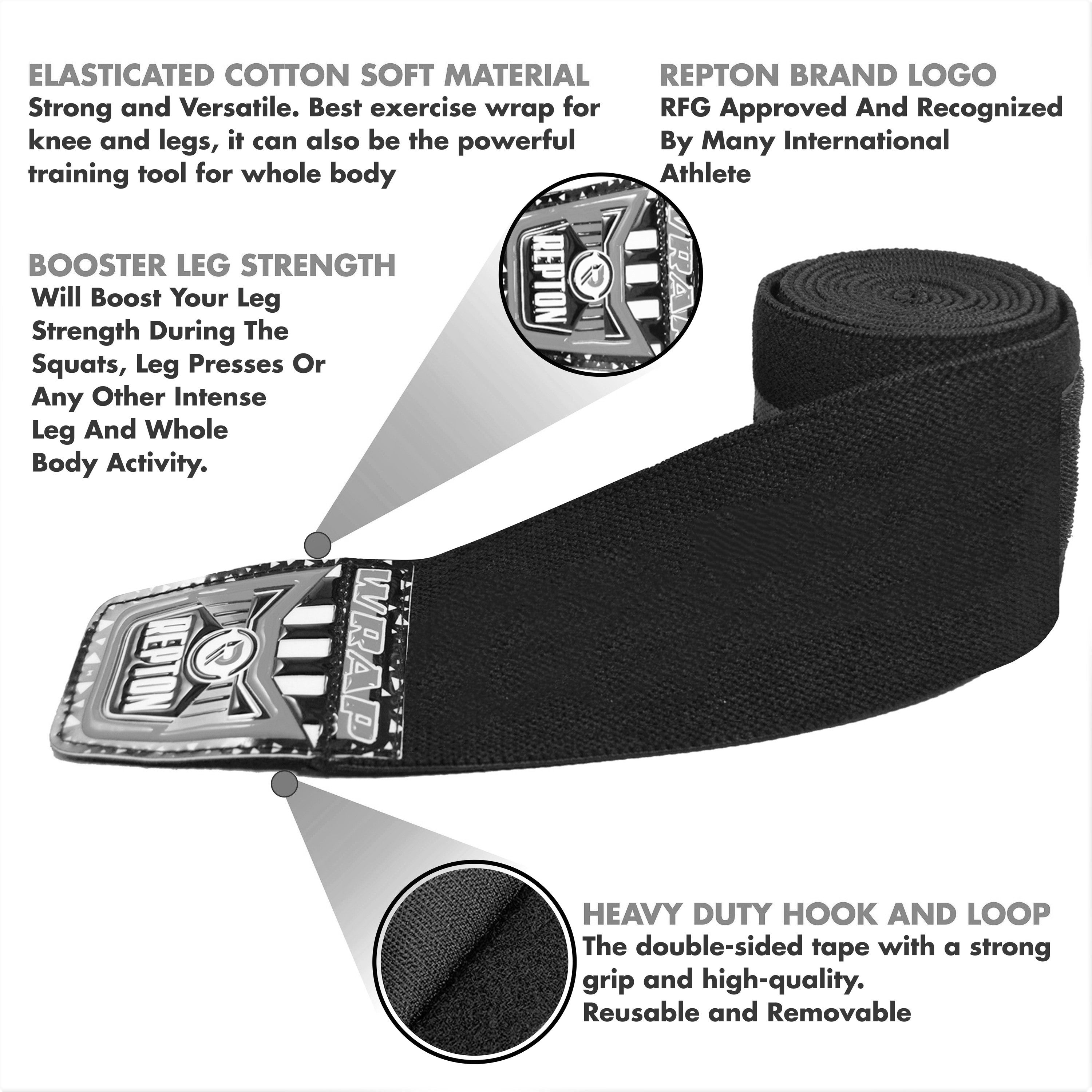 Compression Support Wraps for Powerlifting, Squats & Cross Training Repton Fitness Gear