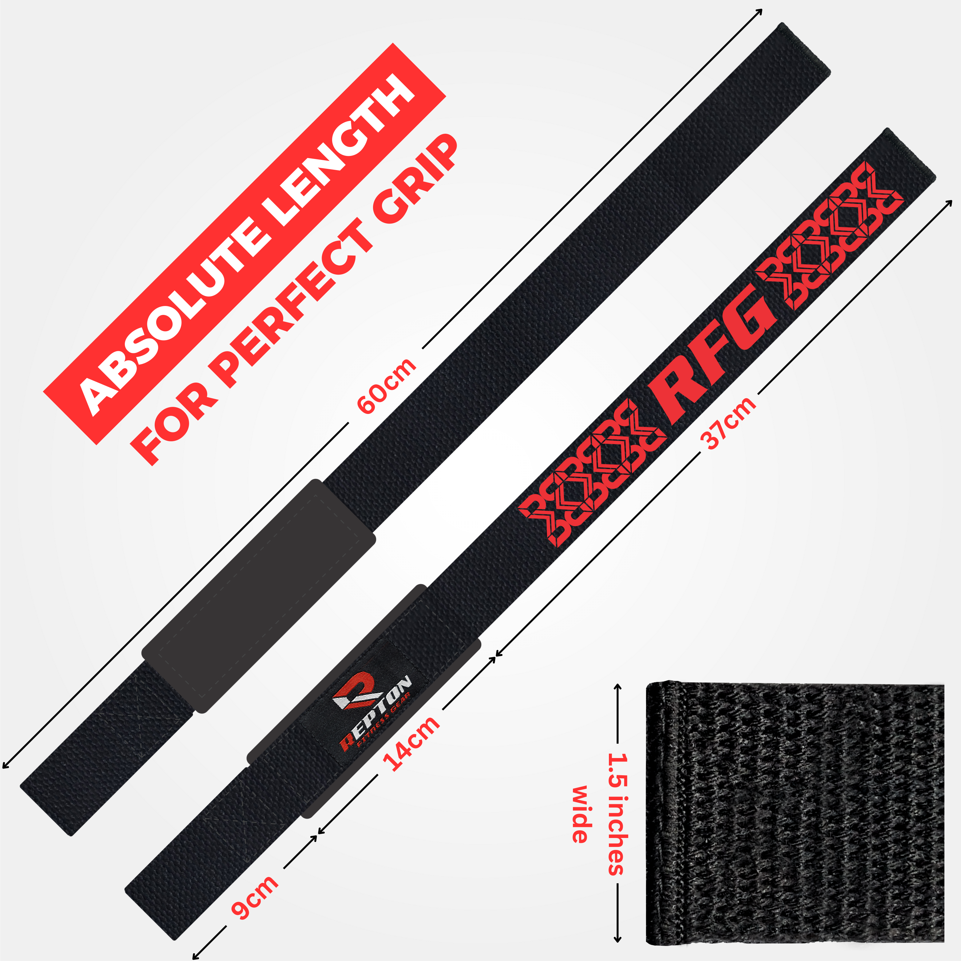 Weight Lifting Straps, Powerlifting Deadlifting, Anti Slip 60CM Hand Bar Grip, 5MM Neoprene Wrist Support, for Heavy Duty Bodybuilding Repton Fitness and Boxing Gears
