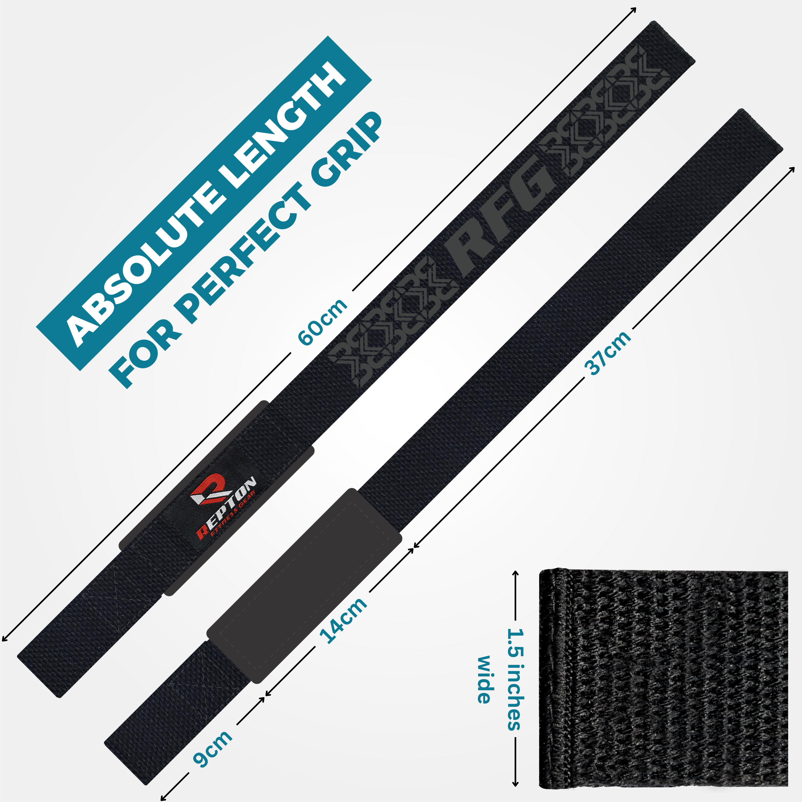 Weight Lifting Straps, Powerlifting Deadlifting, Anti Slip 60CM Hand Bar Grip, 5MM Neoprene Wrist Support, for Heavy Duty Bodybuilding Repton Fitness and Boxing Gears