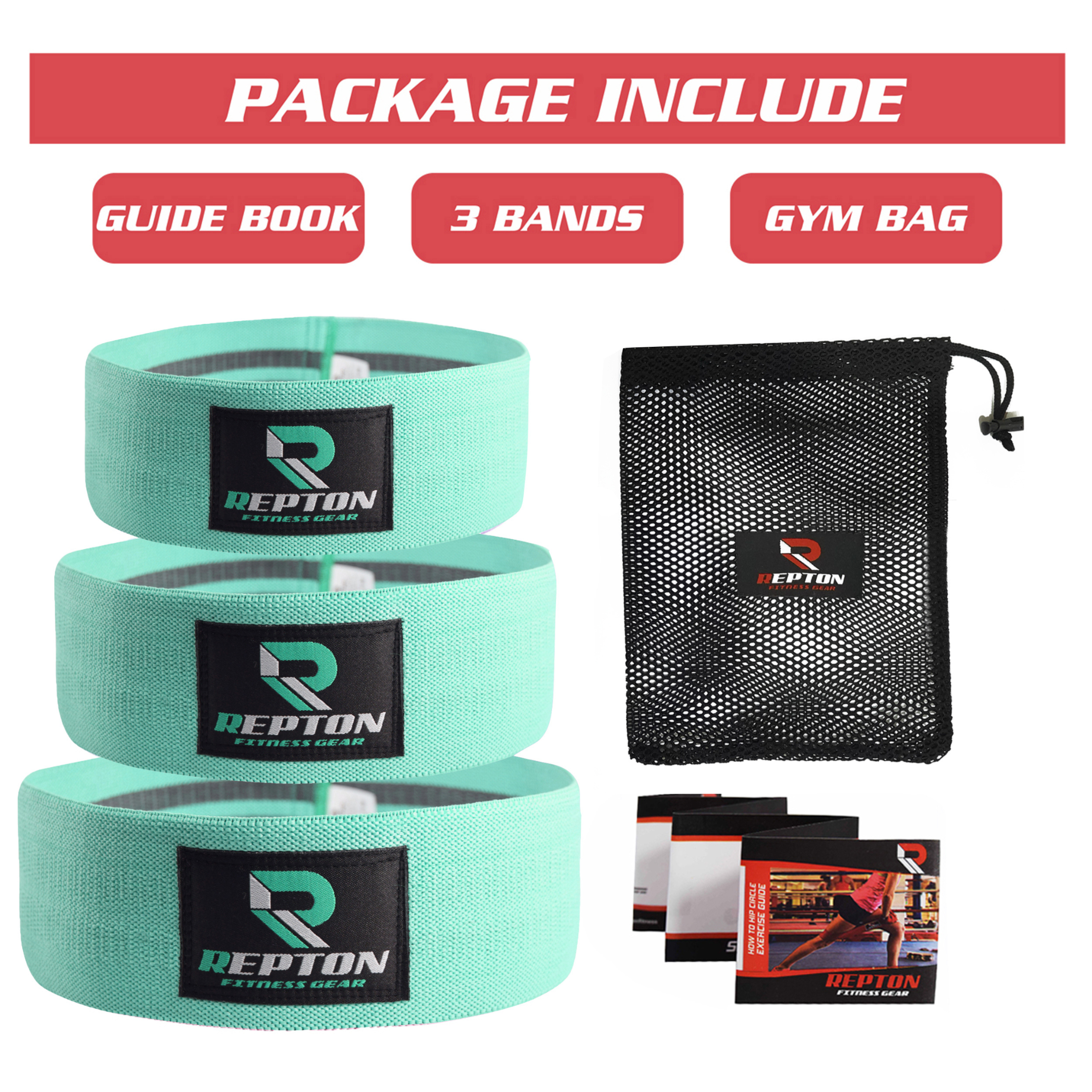 3 Sets Resistance Bands for Glutes, Hips and Legs Exercise Repton Fitness Gear