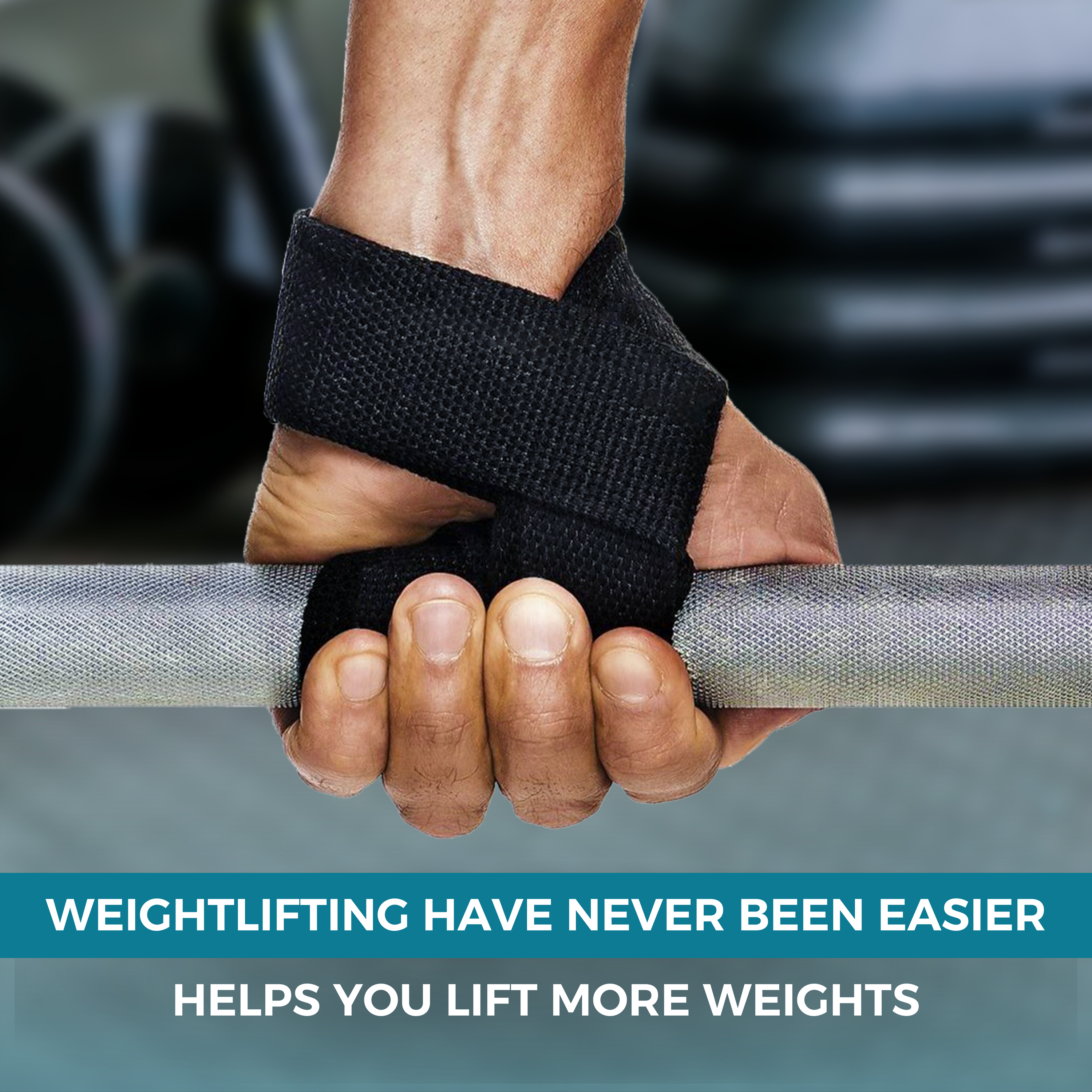 Weight Lifting Straps, Powerlifting Deadlifting, Anti Slip 60CM Hand Bar Grip, 5MM Neoprene Wrist Support, for Heavy Duty Bodybuilding Repton Fitness and Boxing Gears