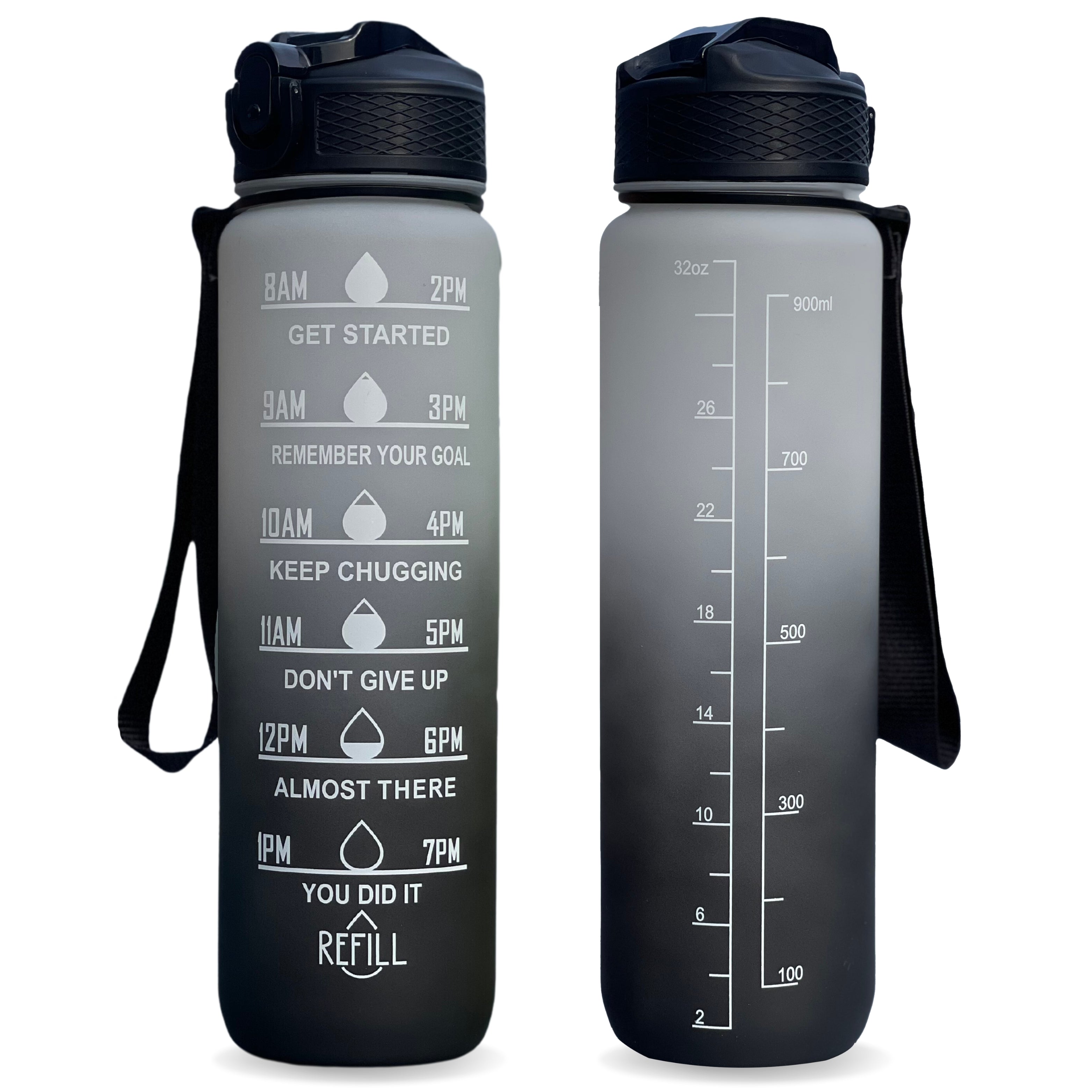 Repton 1L Sports Water Bottle with Motivational Time Marker - Stay Hydrated in Style! Repton Fitness and Boxing Gears