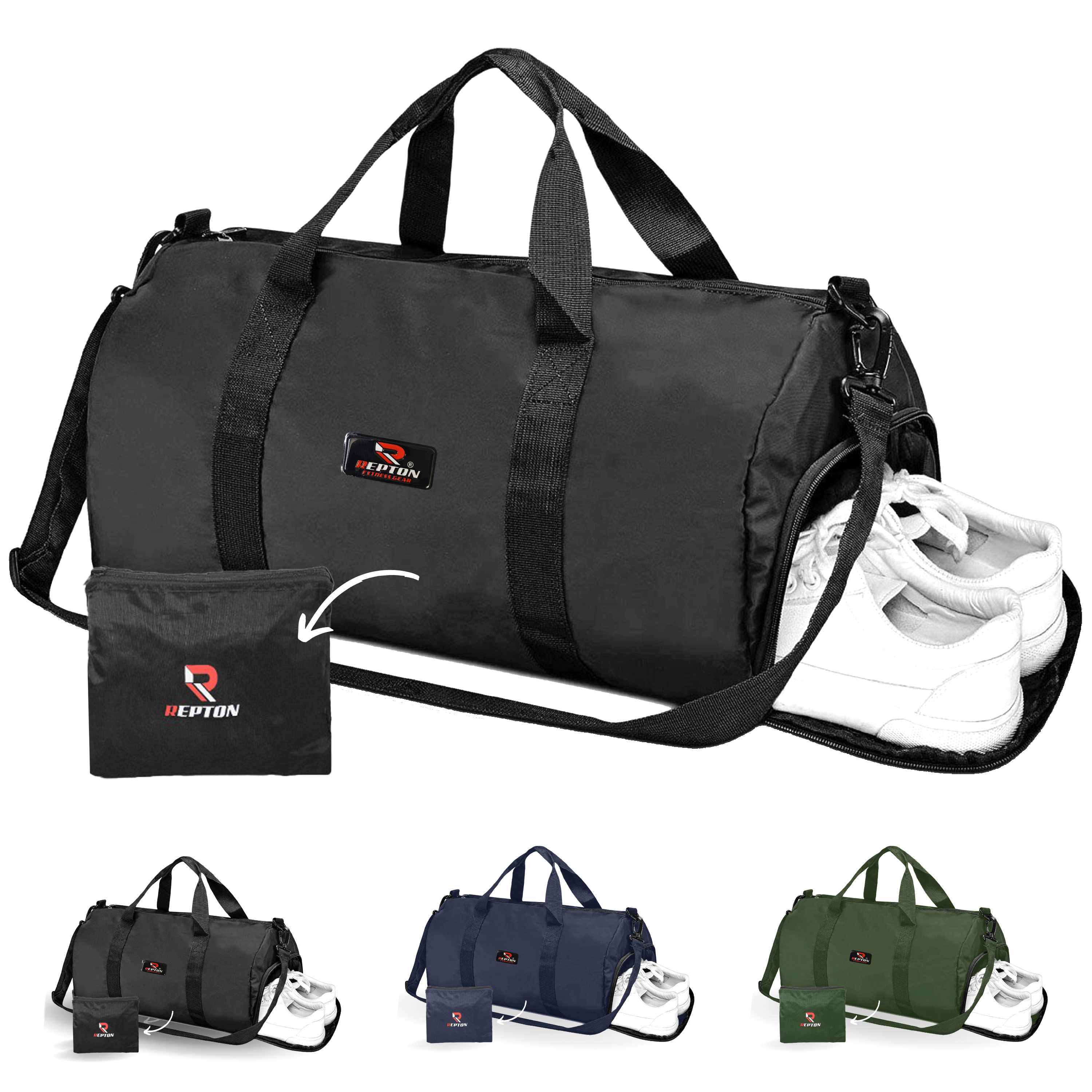 Gym Duffle Bag Barrel Bag With Shoe Compartment Repton Fitness Gear