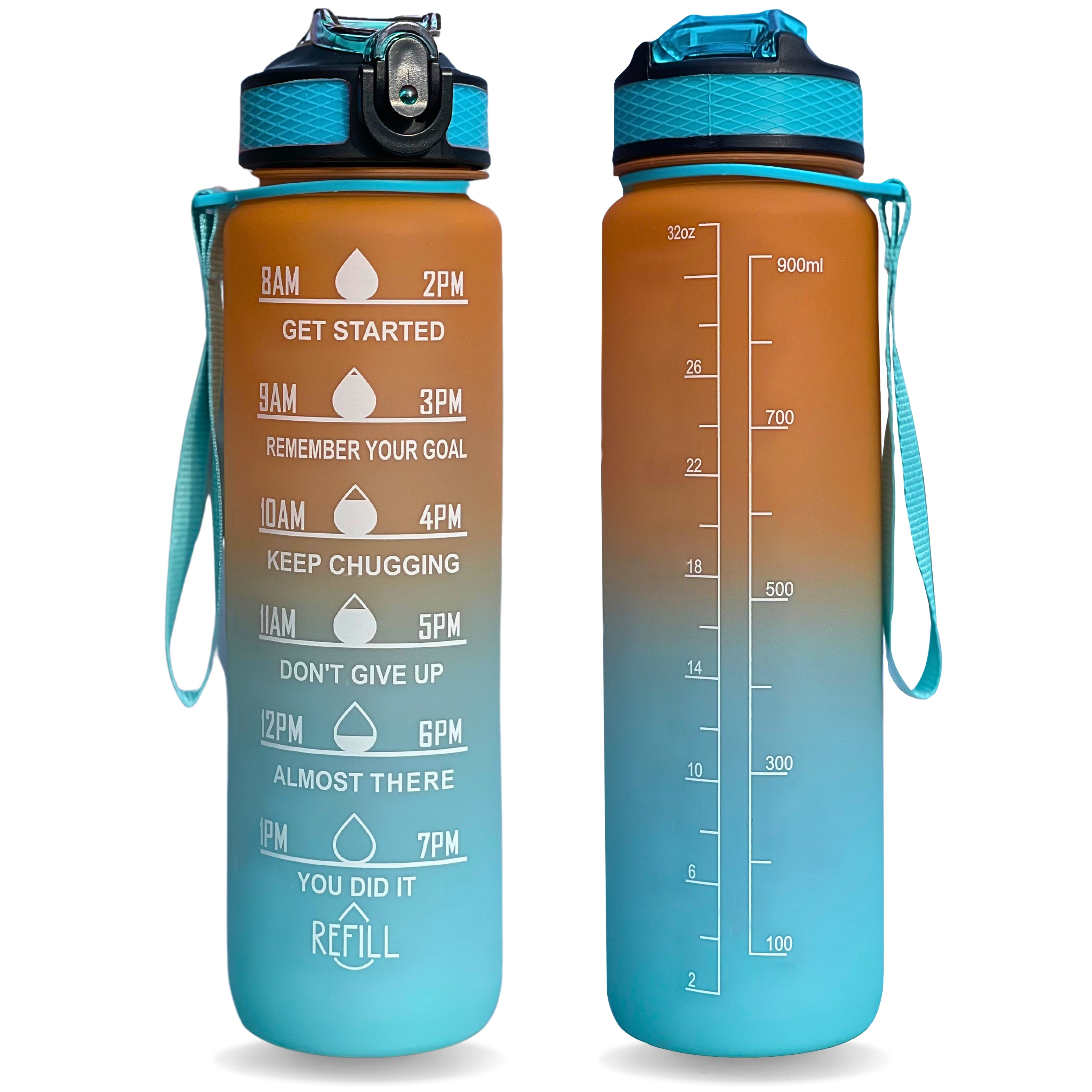 Repton 1L Sports Water Bottle with Motivational Time Marker - Stay Hydrated in Style! Repton Fitness and Boxing Gears