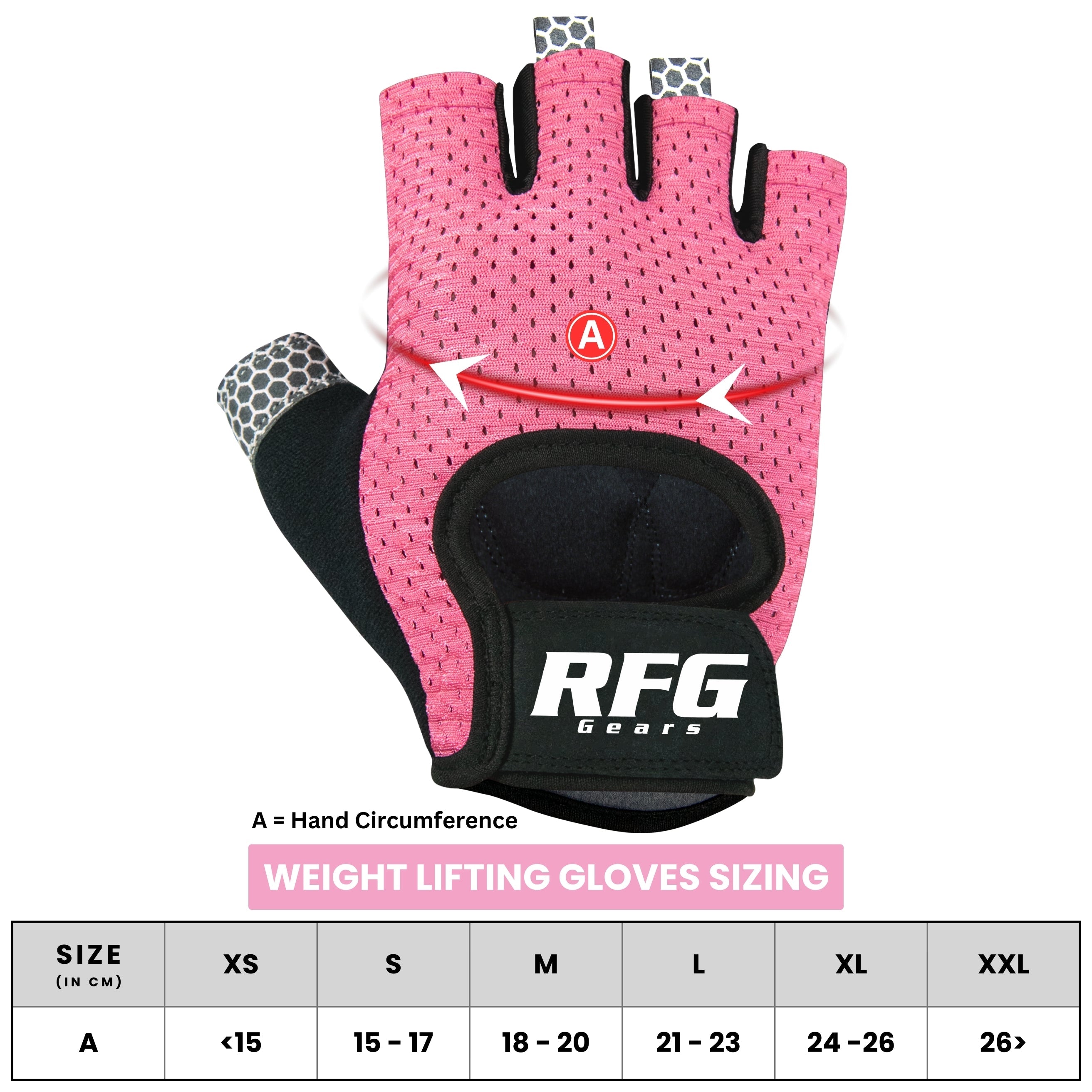 RFG Gears Gym Gloves with Wrist Strap Weight Lifting Gloves Breathable Mesh Back & Antislip Padding on Palms Suitable for Men & Women for Workout Fitness Strength Training & Cycling Repton Fitness Gear
