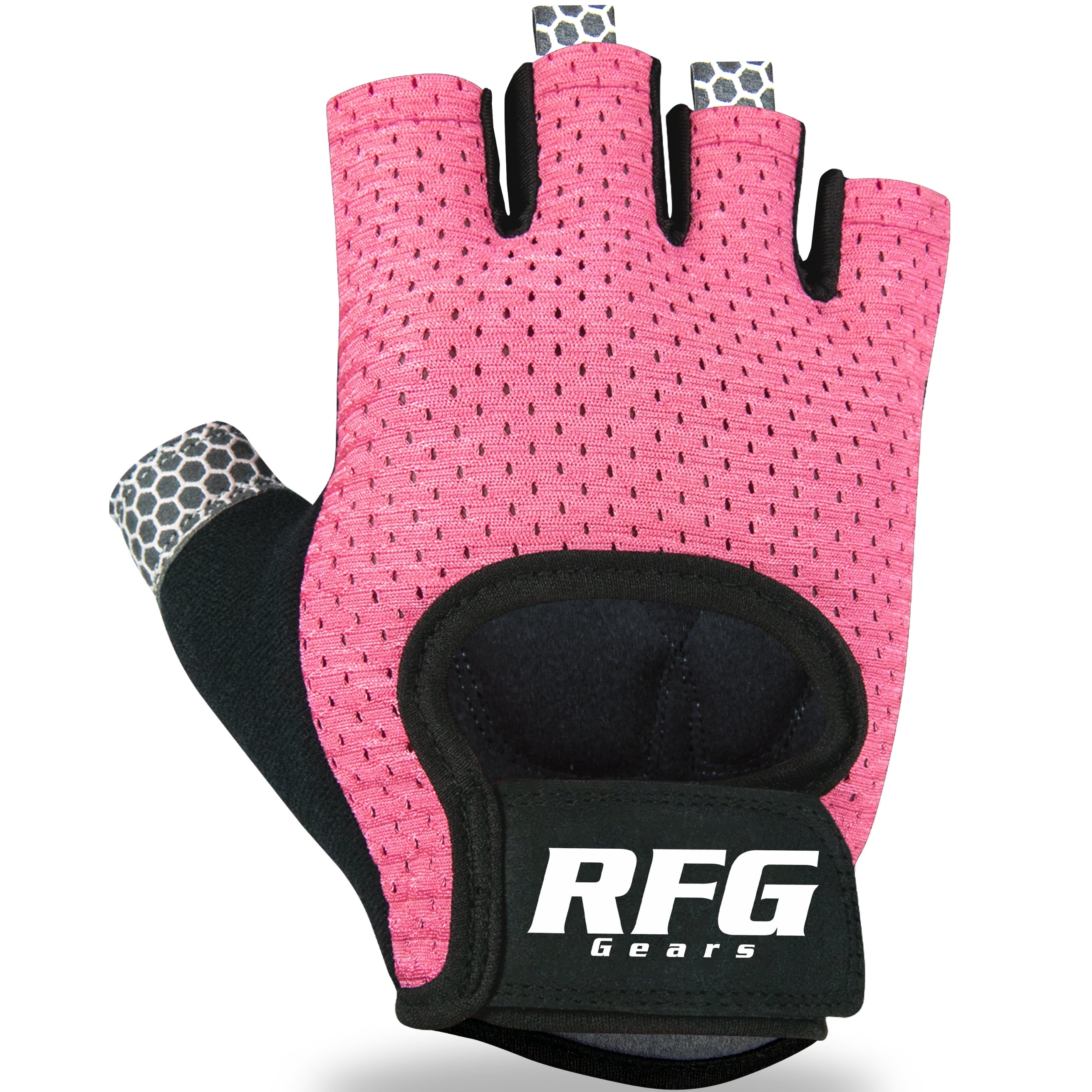 RFG Gears Gym Gloves with Wrist Strap Weight Lifting Gloves Breathable Mesh Back & Antislip Padding on Palms Suitable for Men & Women for Workout Fitness Strength Training & Cycling Repton Fitness Gear