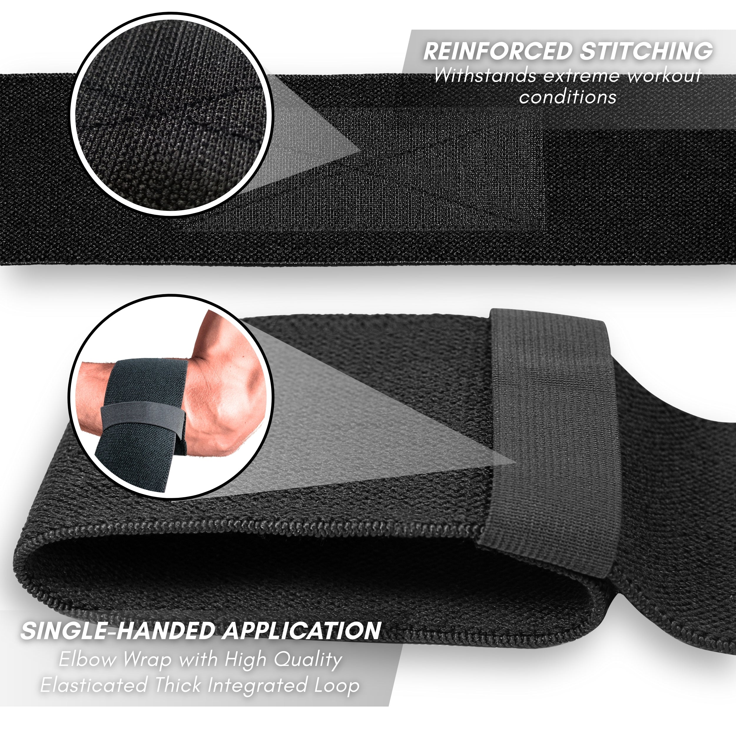 RFG Elbow Wraps – 40" Heavy Duty Compression Support for Weightlifting, Gym & Power Training (1 Pair) Repton Fitness Gear