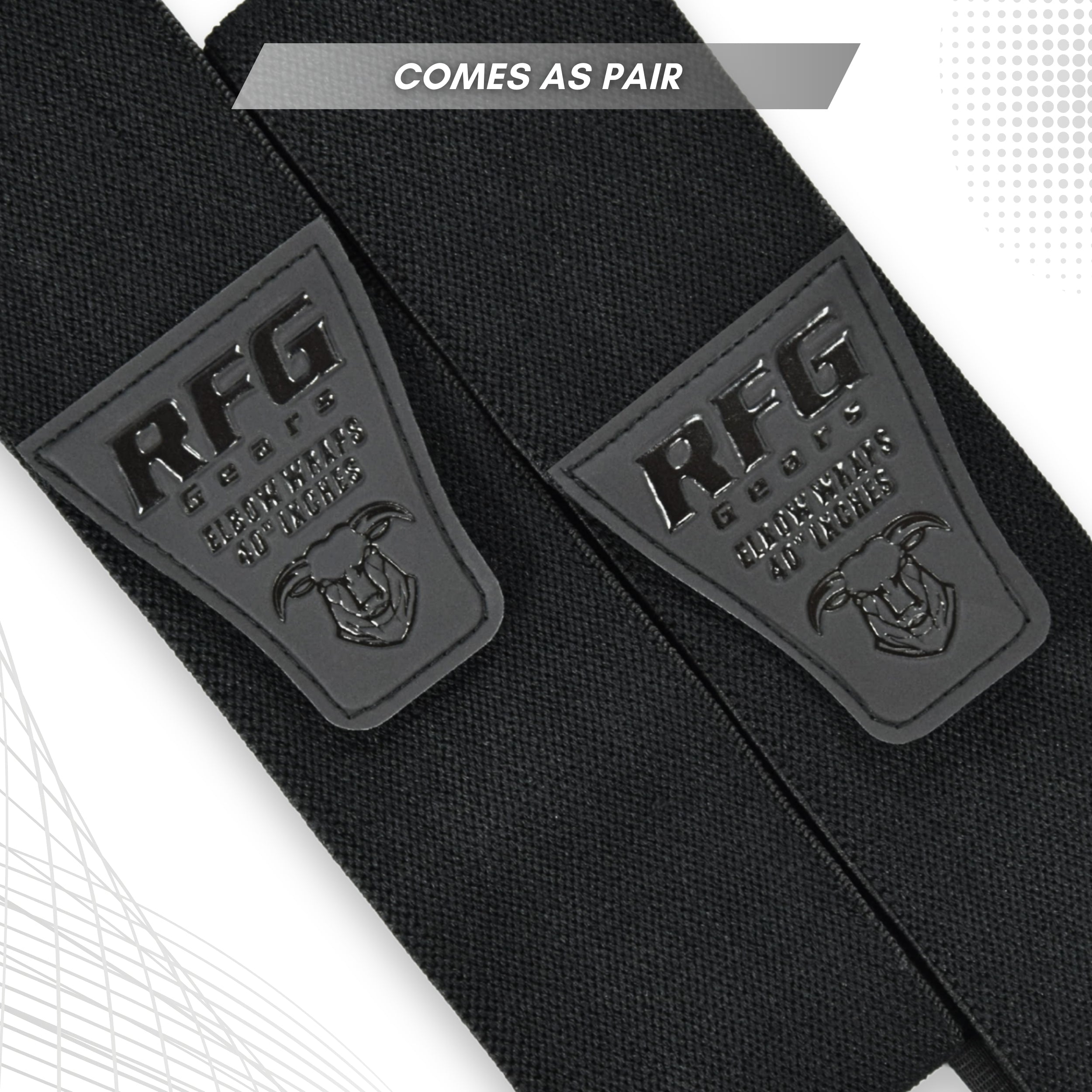 RFG Elbow Wraps – 40" Heavy Duty Compression Support for Weightlifting, Gym & Power Training (1 Pair) Repton Fitness Gear