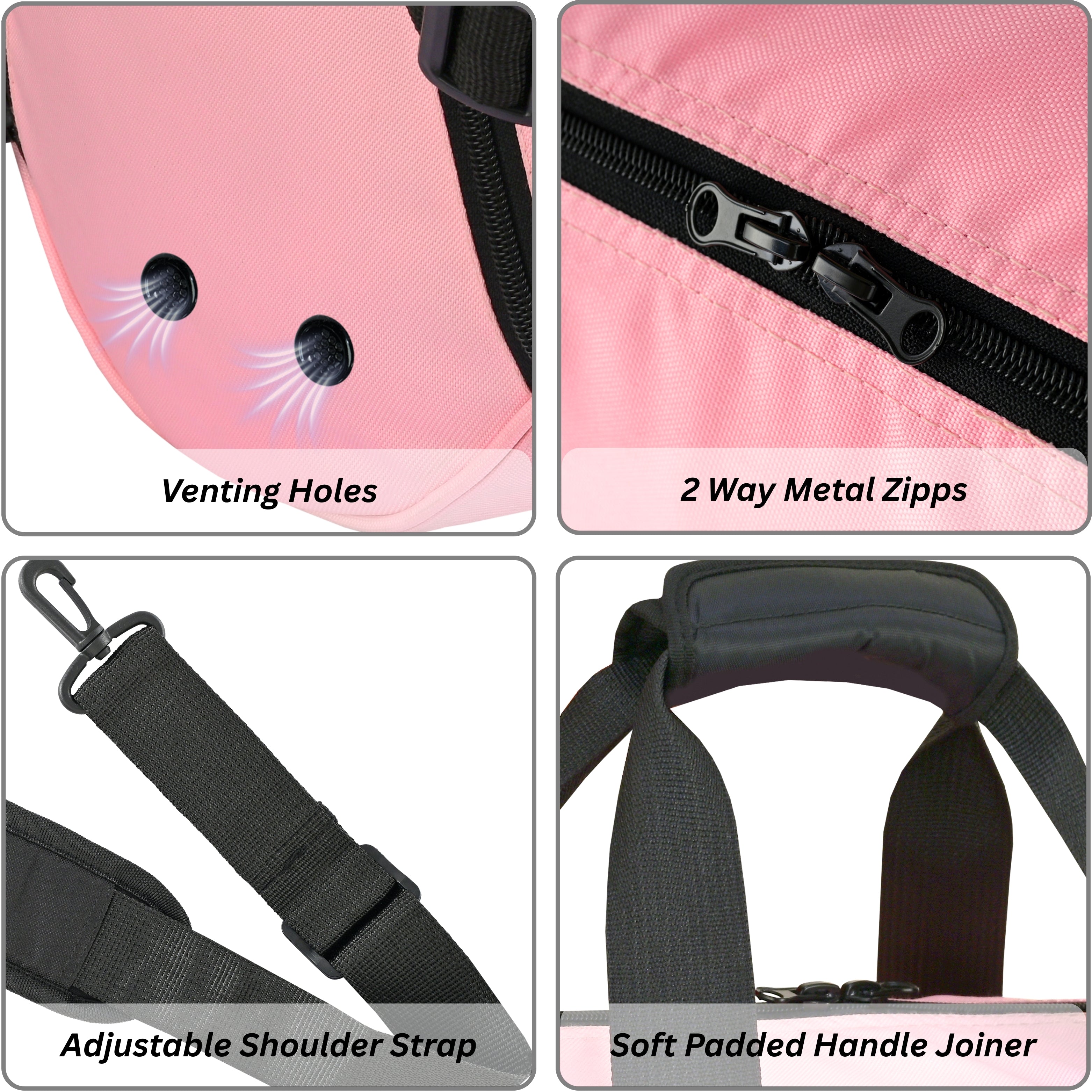 Travel Holdall with Trolley Sleeve & Padded Straps (Jet Black, Pink) Repton Fitness and Boxing Gears