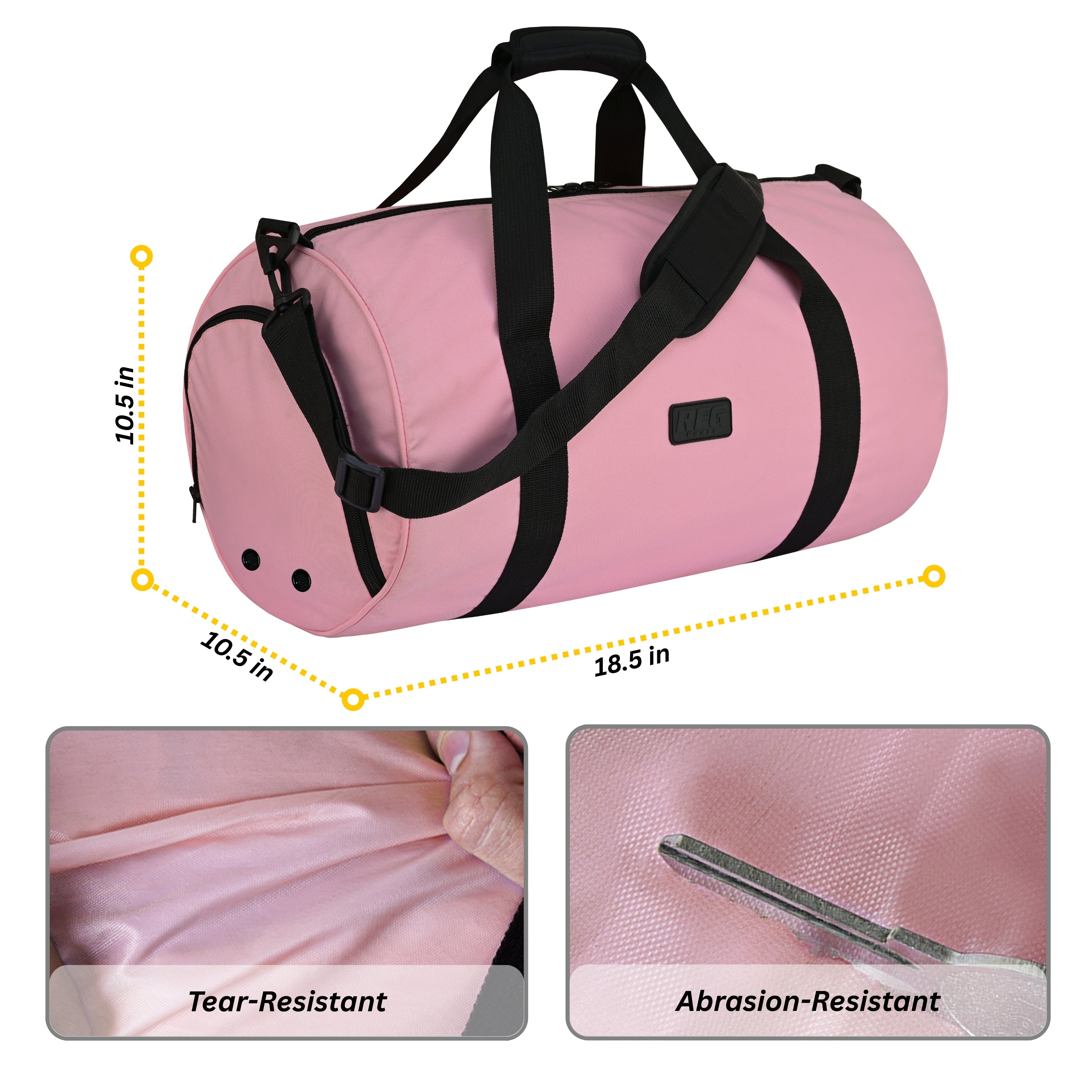 Travel Holdall with Trolley Sleeve & Padded Straps (Jet Black, Pink) Repton Fitness and Boxing Gears