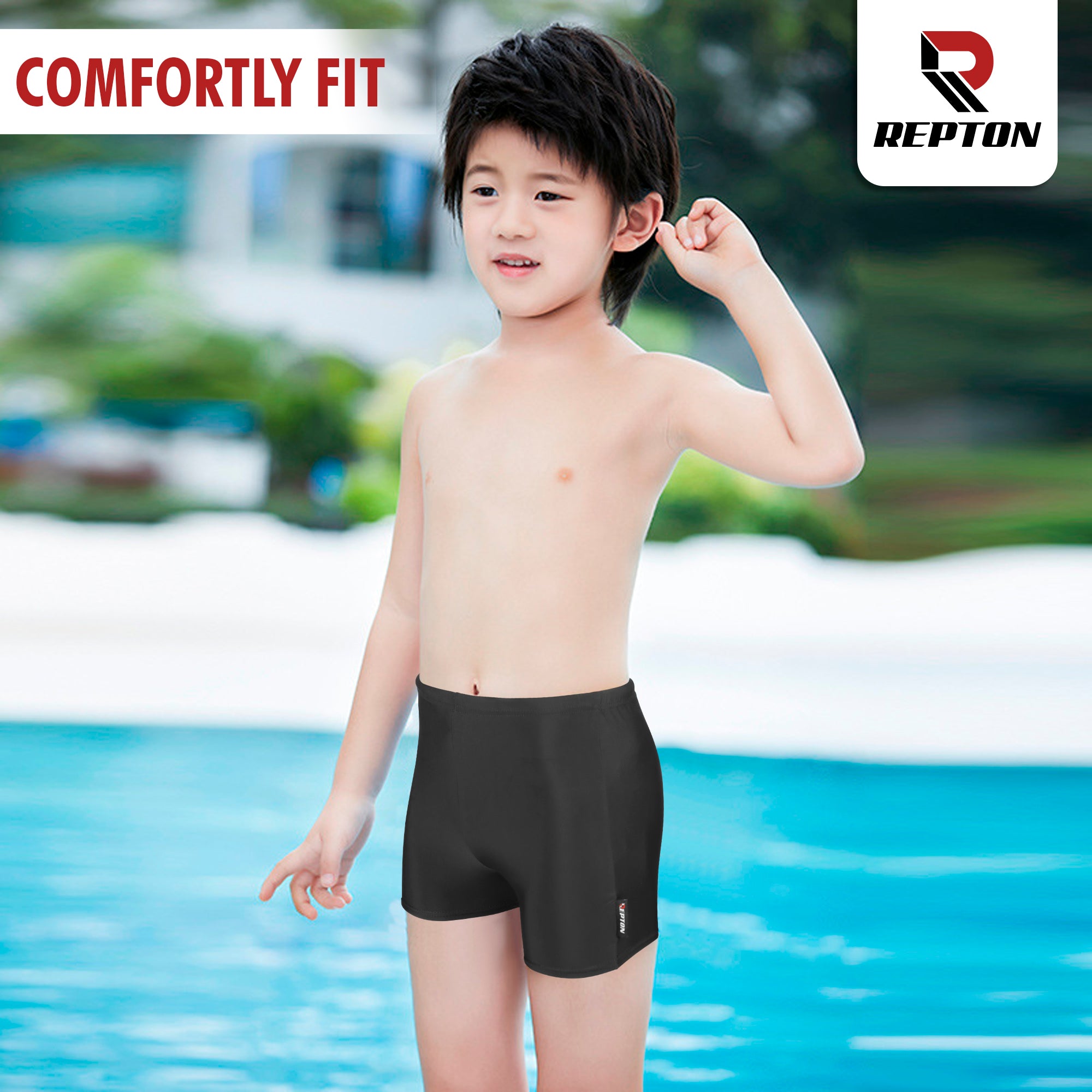 Swim Shorts Kids Swimming Boxer Trunks Swimwear with Drawstrings Repton Fitness and Boxing Gears