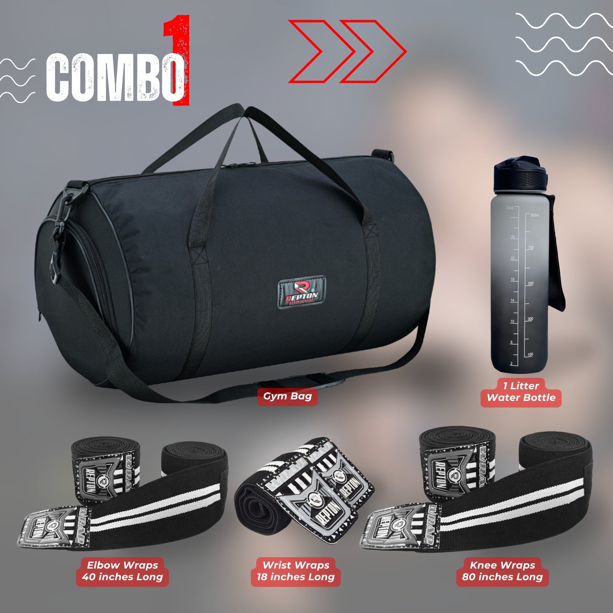 Gym Essentials Kit – Ultimate Workout Bundle with Bag, Wraps & More Repton Fitness and Boxing Gears