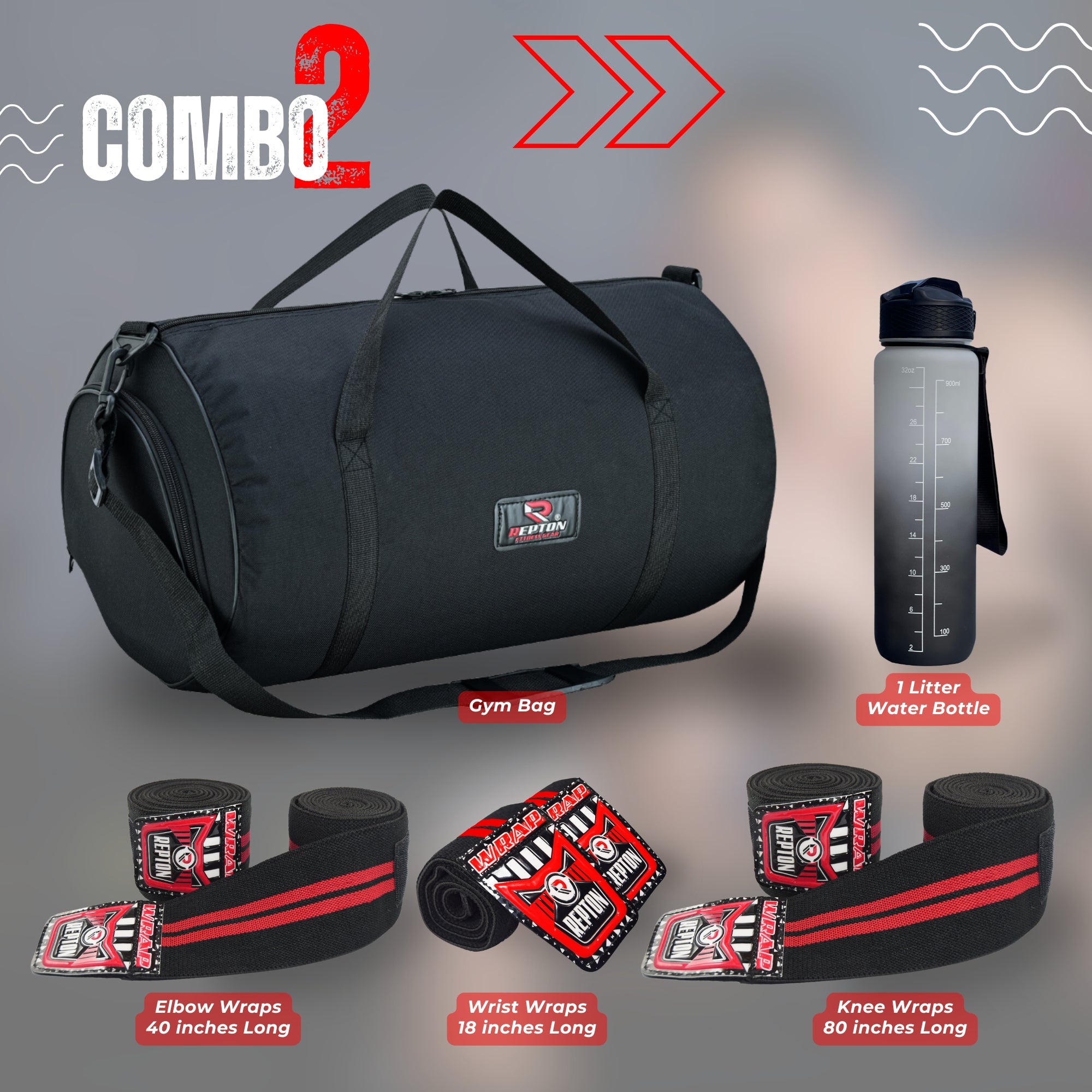 Gym Essentials Kit – Ultimate Workout Bundle with Bag, Wraps & More Repton Fitness and Boxing Gears