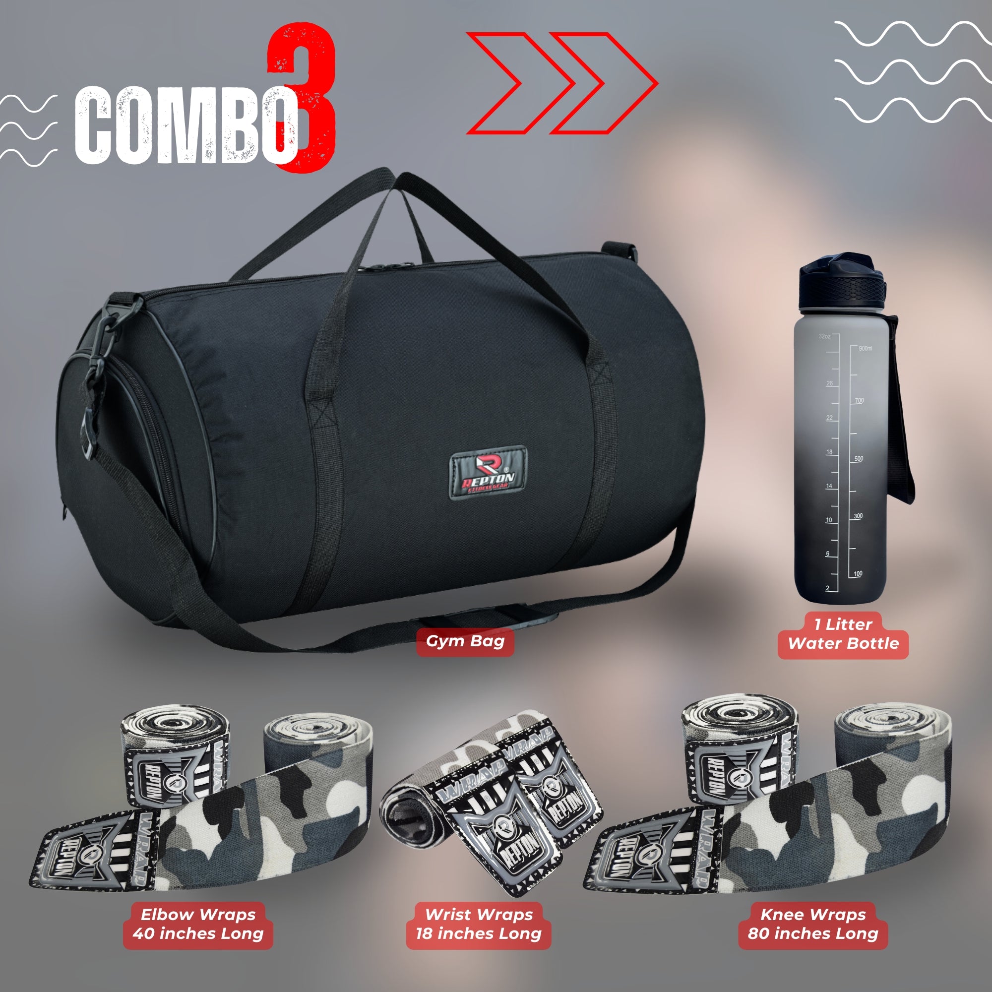 Gym Essentials Kit – Ultimate Workout Bundle with Bag, Wraps & More Repton Fitness and Boxing Gears