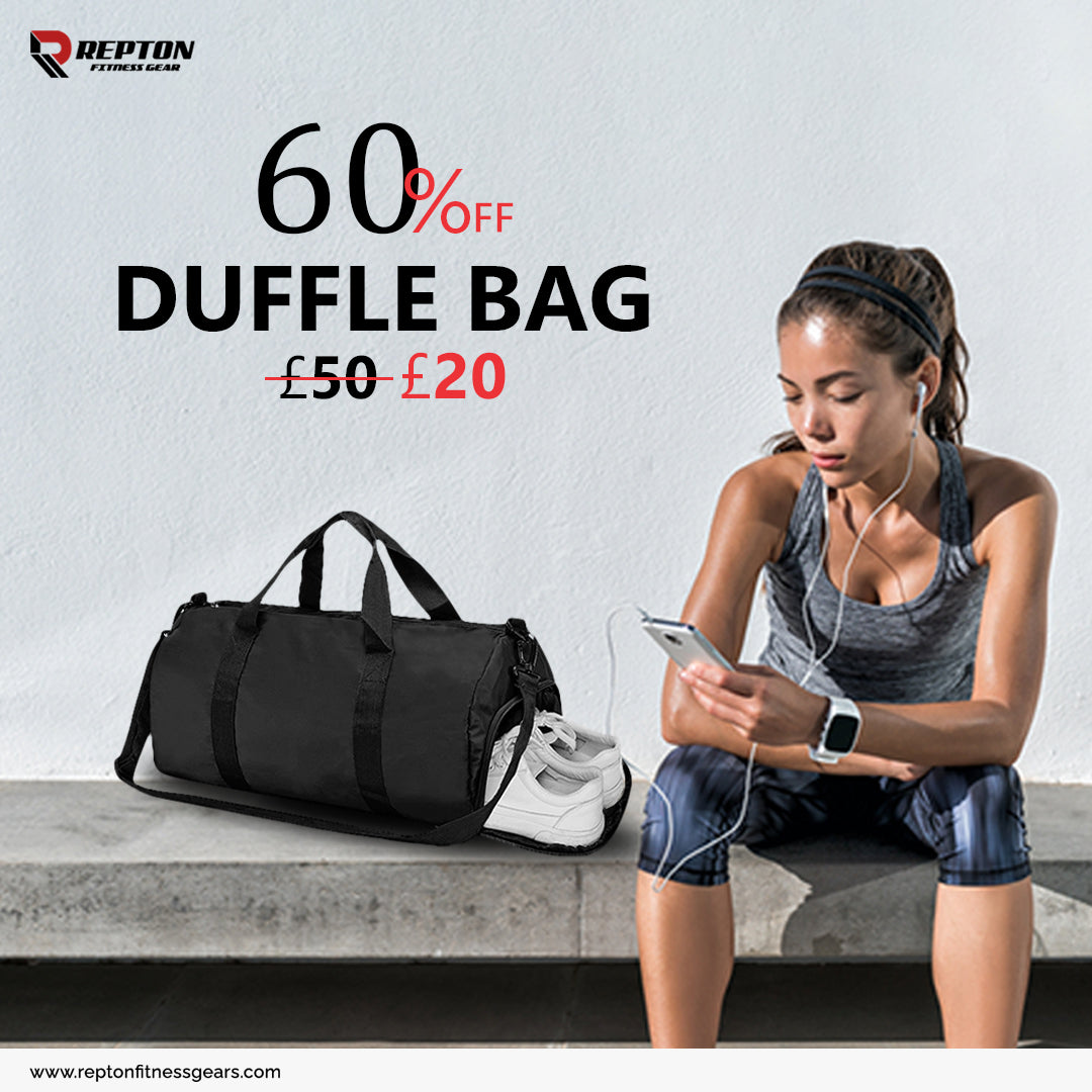 Gym Duffle Bag Barrel Bag With Shoe Compartment Repton Fitness