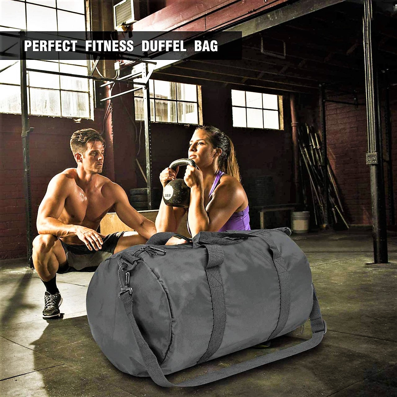 Gym Duffle Bag Barrel Bag With Shoe Compartment Repton Fitness Gear