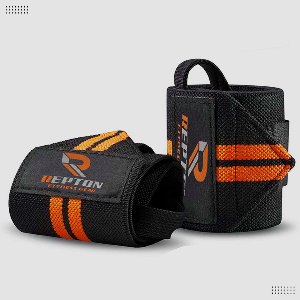 Weight Lifting Wrist Straps Elasticated Gym Wraps strength Grip Support Repton Fitness Gear