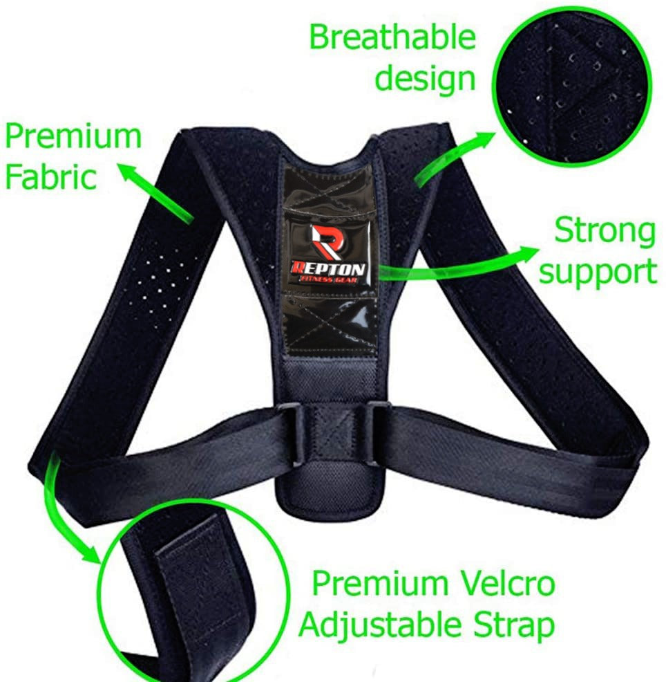 Posture Corrector For Men And Women Adjustable Upper Back Brace Clavicle Support Repton Fitness Gear